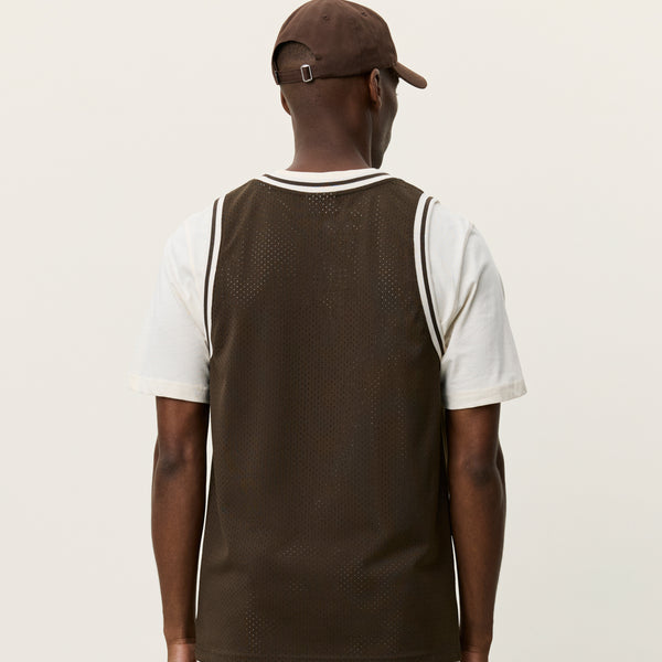 Les Deux Silas Mesh Tank Top: Turkish Coffee Brown
