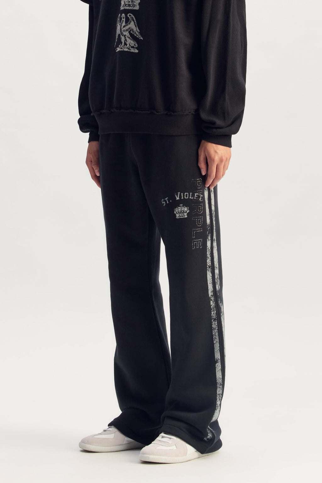 St. Violet Stripe Flare Sweatpant