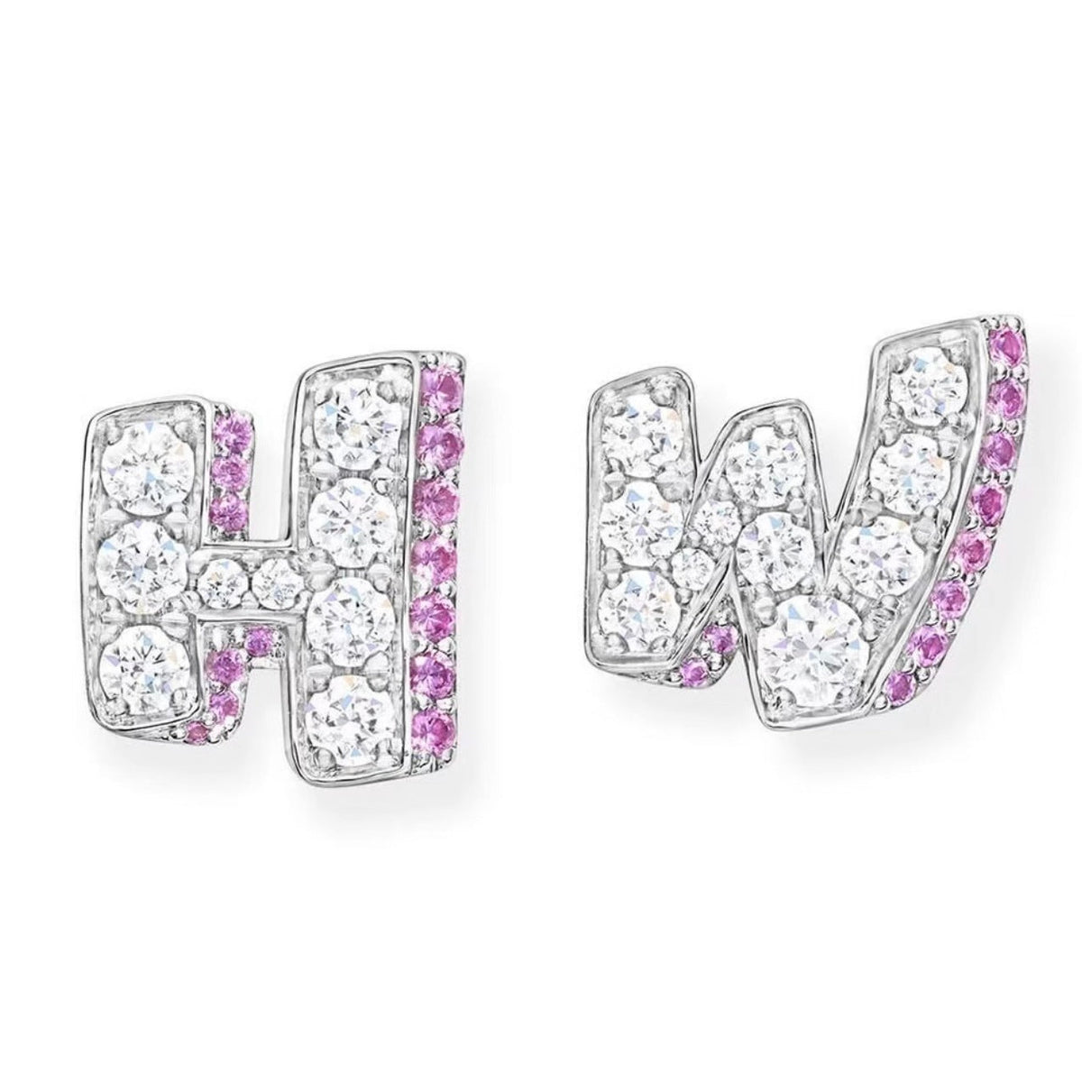 Harry Winston Style Lock Cubic Zirconia Earrings