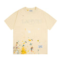 Gallery Dept T-Shirt Joint Letter Embroidery Hand Painted Ink Splashing Short Sleeve T-Shirt