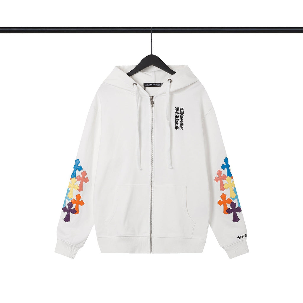 Chrome Heart Hoodie Croix Tires Zip Cardigan Hooded Sweater