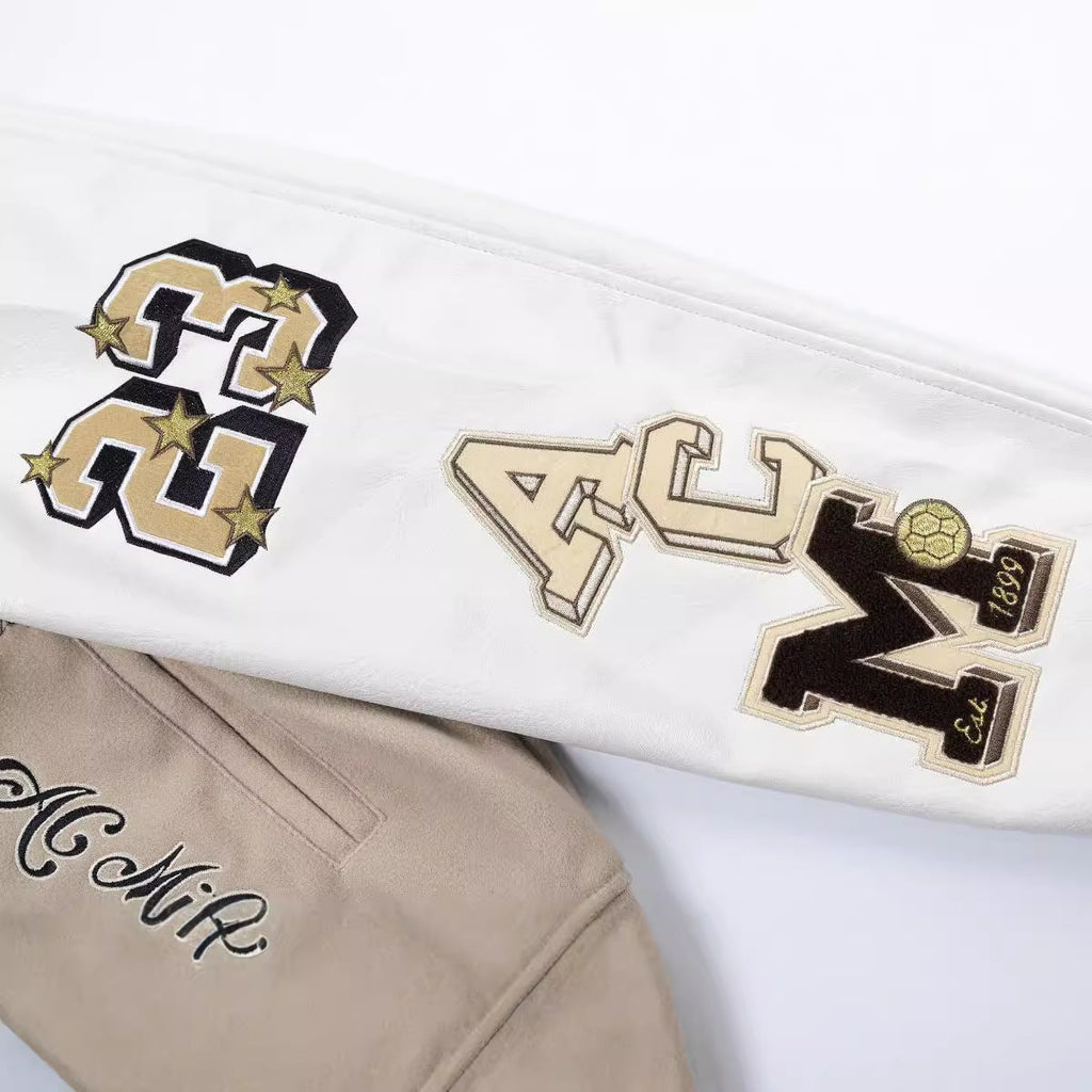 Off-White Embroidered Badge Varsity Jacket Unisex
