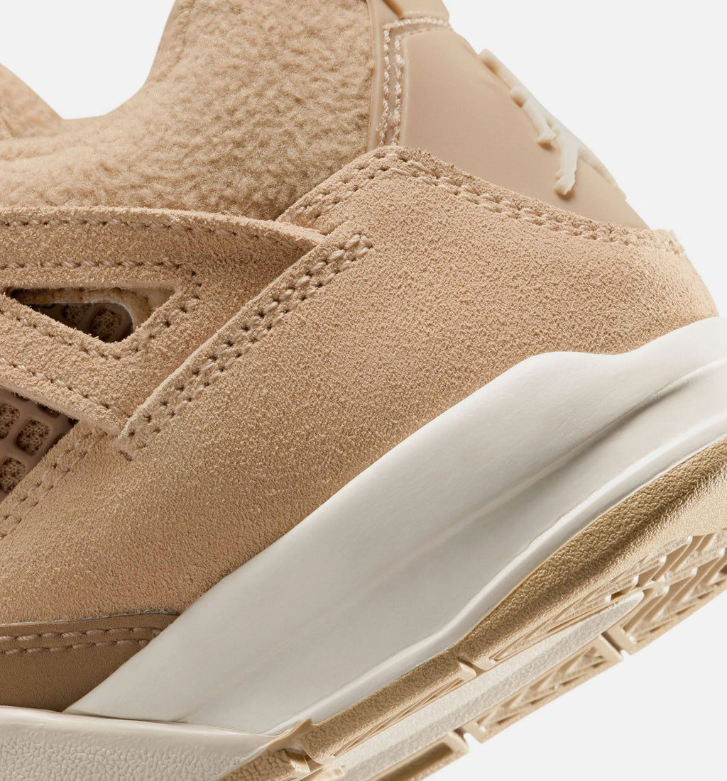 Air Jordan 4 Retro Cozy Girl Preschool Shoes - Hemp/Light Orewood Brown