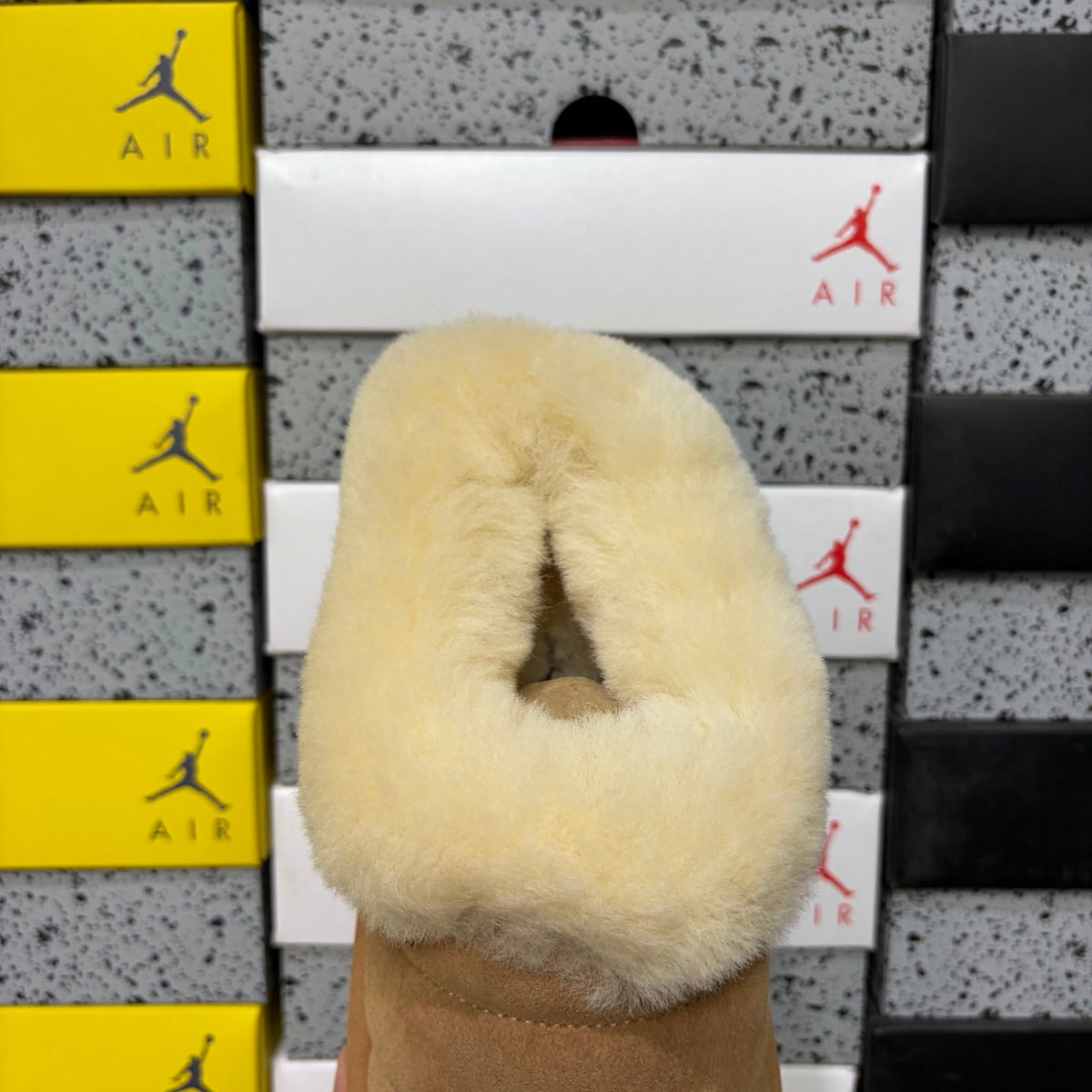 UGG Tazz Platform Slip-On Slipper – Suede Moccasin with Oversized Shearling Cuff & Platform Sole in Chestnut