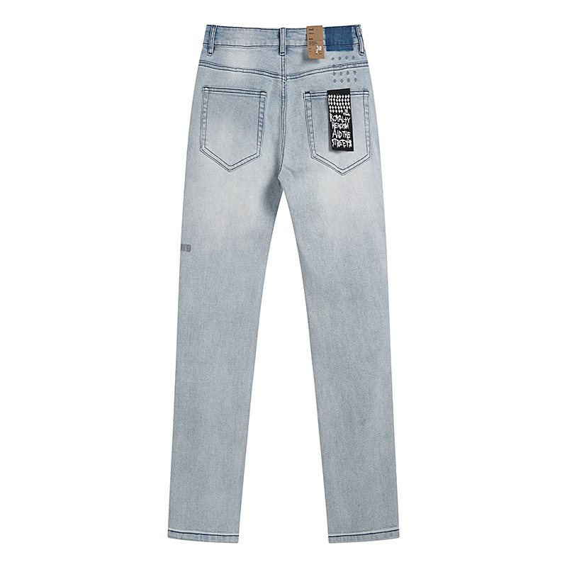 Ksubi Distressed Light Wash Slim Tapered Jeans