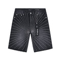 Purple Brand Rhinestone Sunburst Denim Shorts