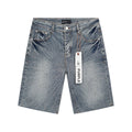 Purple Brand Blue Radiating Stripe Denim Shorts