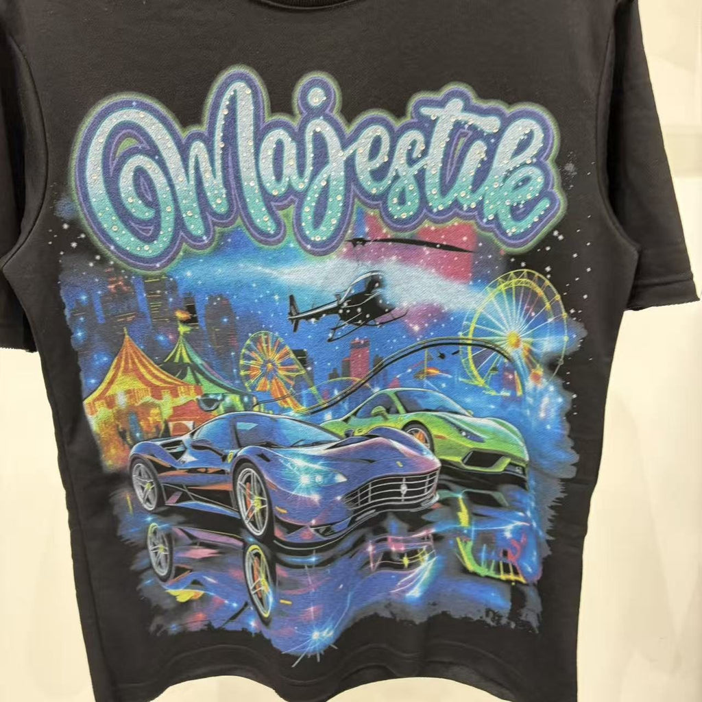 MAJESTIK Carnival Car Graphic T-Shirt