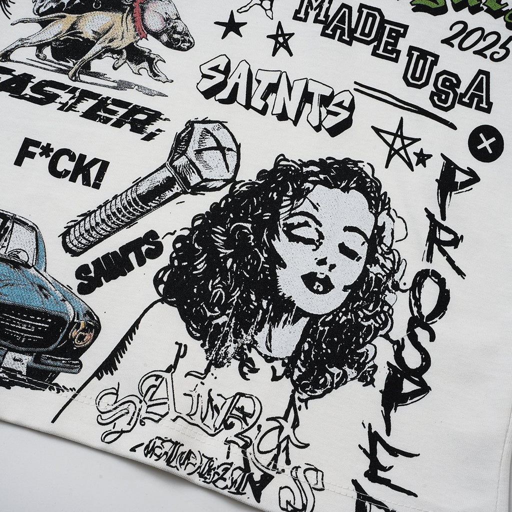 SAINT White Collage Graphic Short-Sleeve T-Shirt