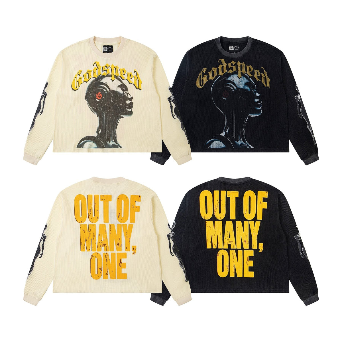 Godspeed Out of Many One Robot Graphic Long-Sleeve T-Shirt