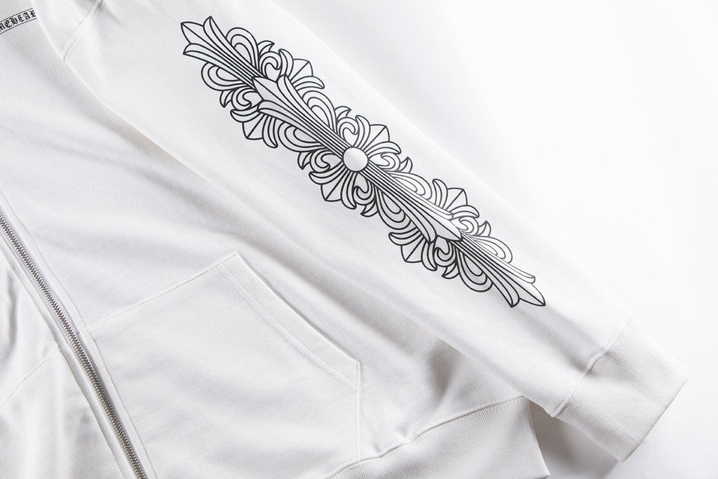 Chrome Hearts Horseshoe Cross Graphic Zip Hoodie