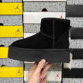 UGG Kallen Platform Ankle Boot – Suede Boot with Tonal Black Shearling Lining, Cord Lace Detail & All-Black Chunky Platform Sole in Black