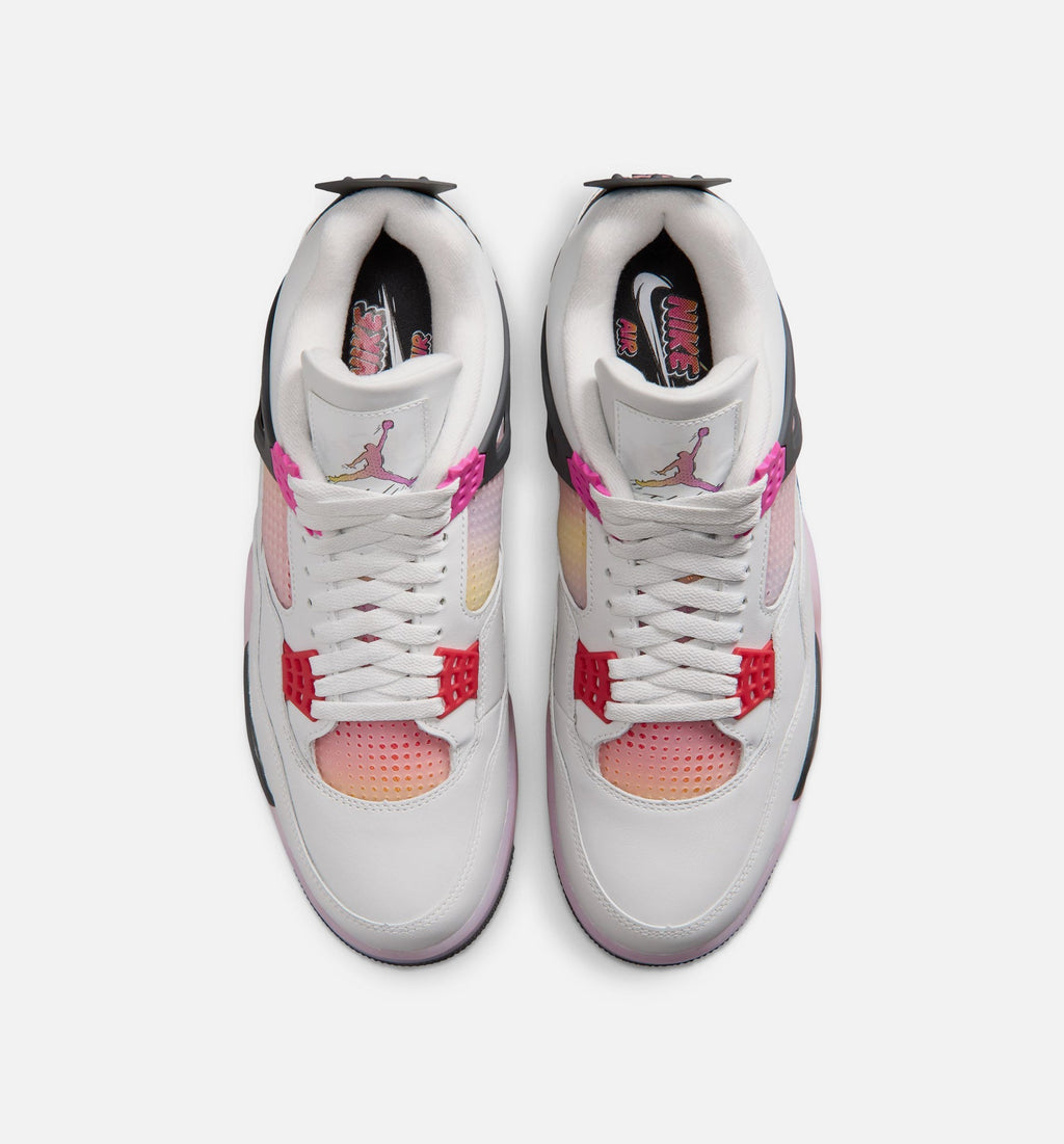 Air Jordan 4 Retro Comic – Men's Lifestyle Shoe | Off White/Fire Pink/Anthracite