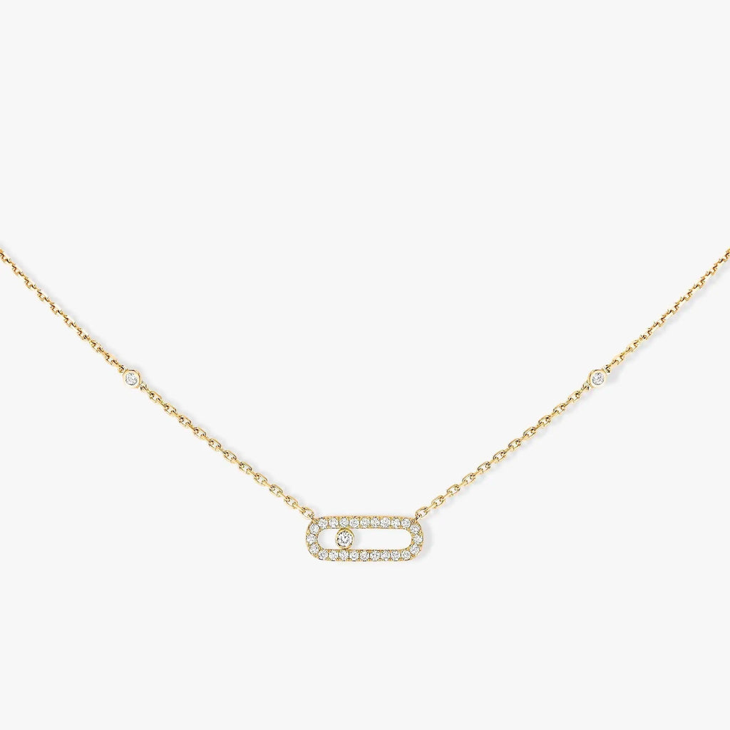 MESSIKA MOVE UNO PAVED SILVER DIAMOND NECKLACE