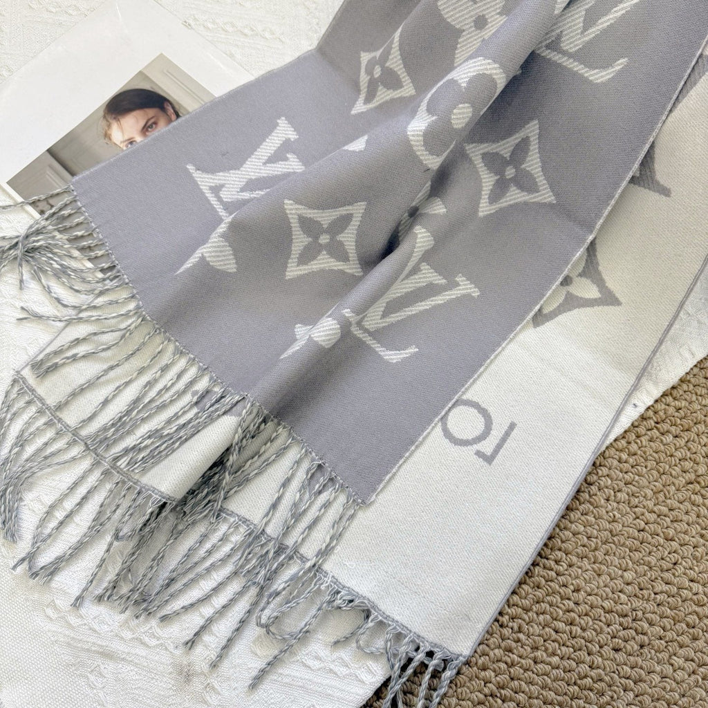 Louis Vuitton Reversible Fringed Scarf