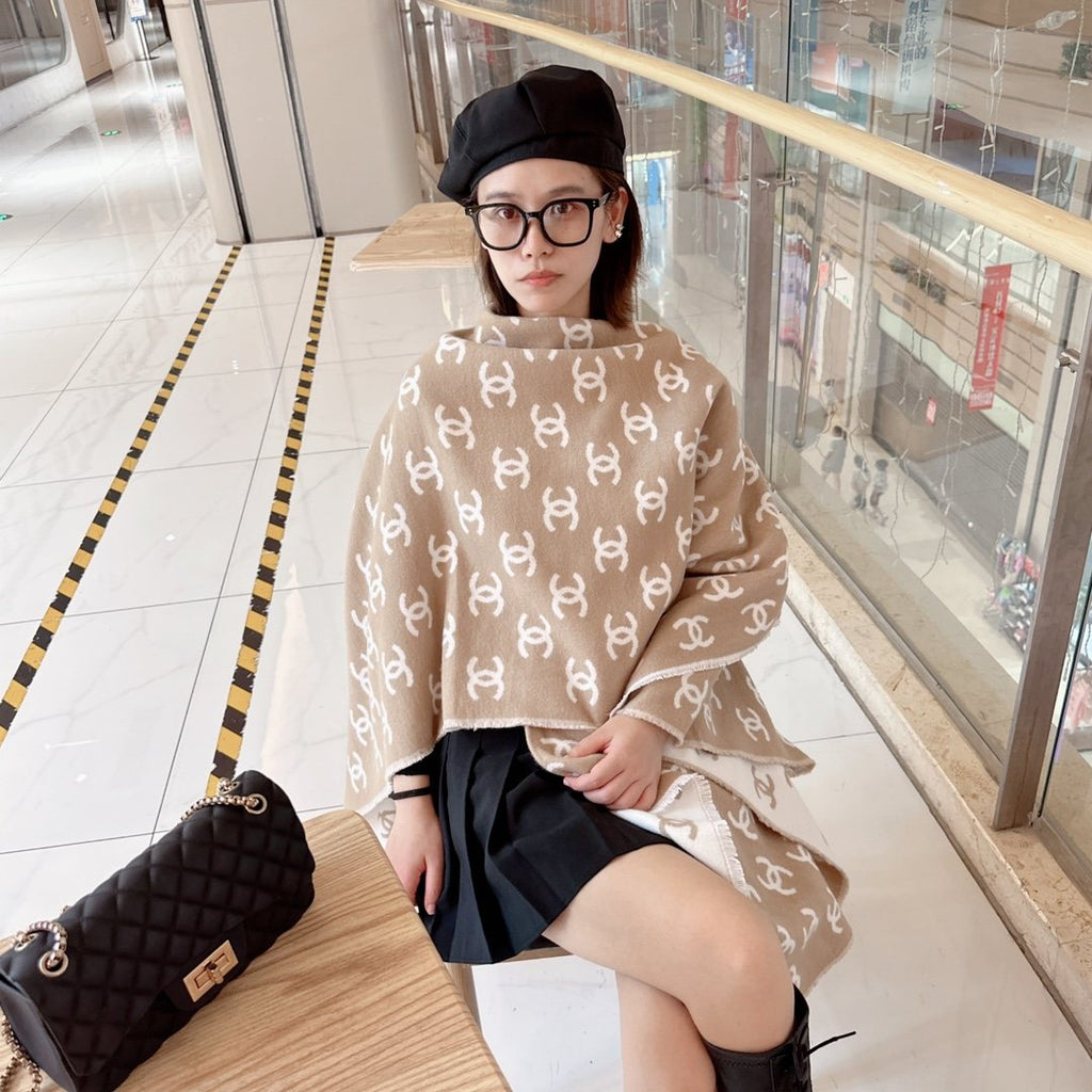 Chanel Fringed Motif Shawl