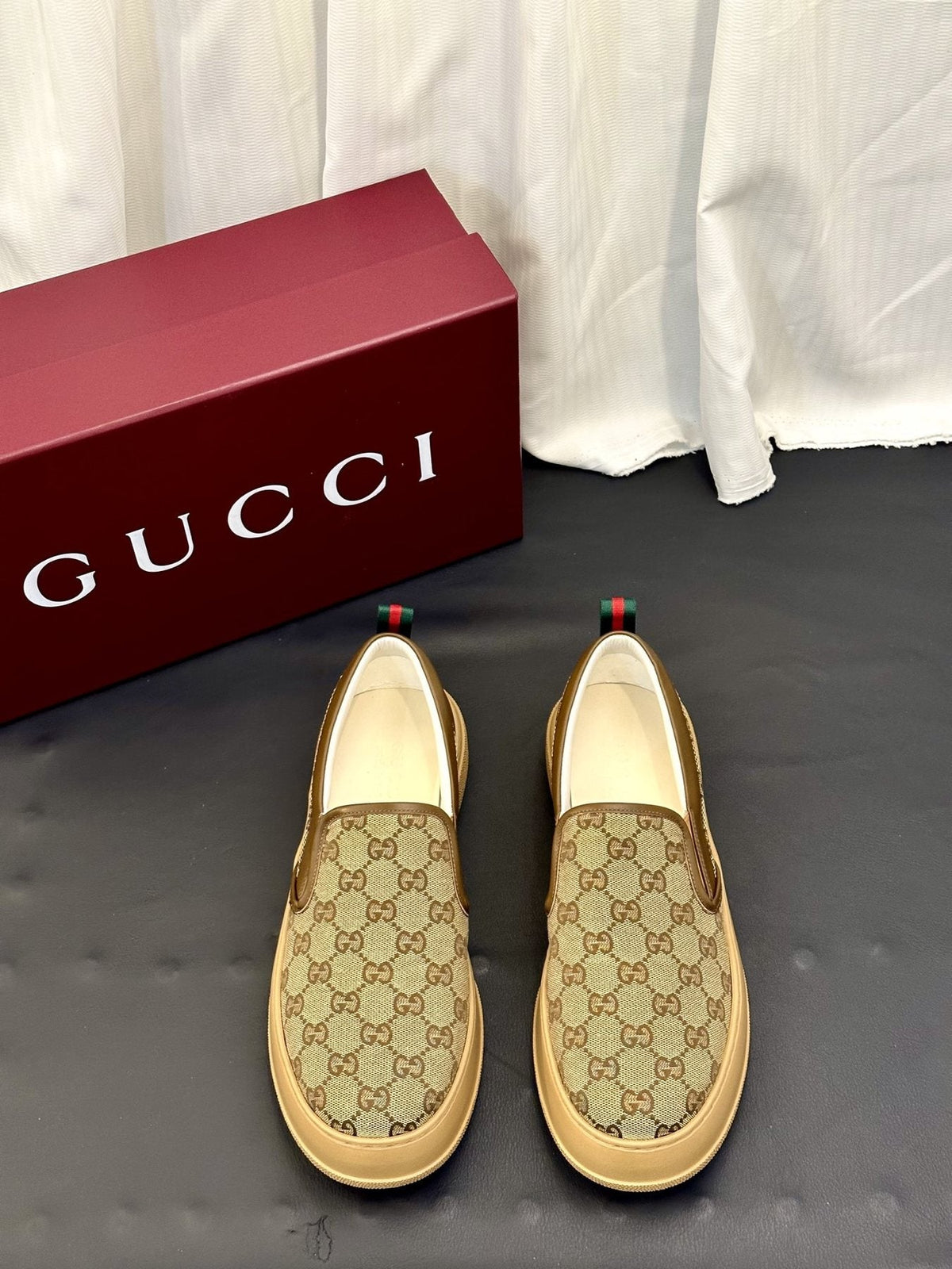 Gucci Patterned Slip-On Shoes