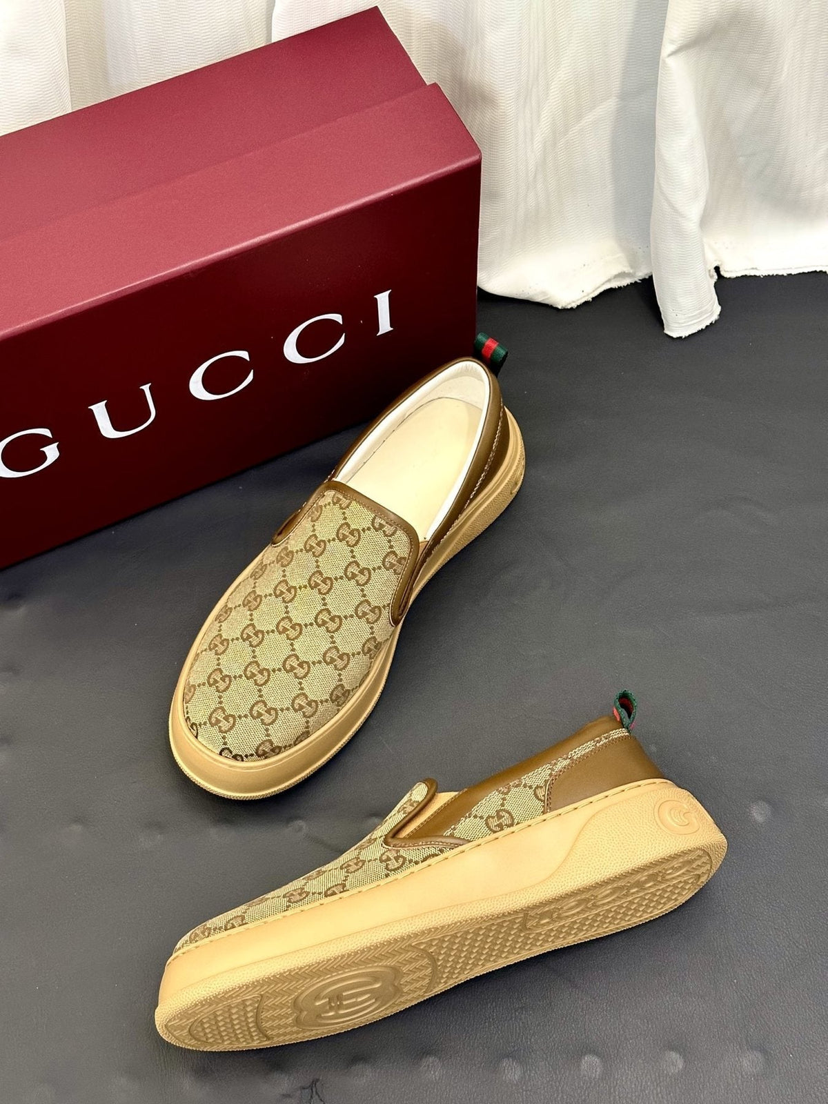 Gucci Patterned Slip-On Shoes