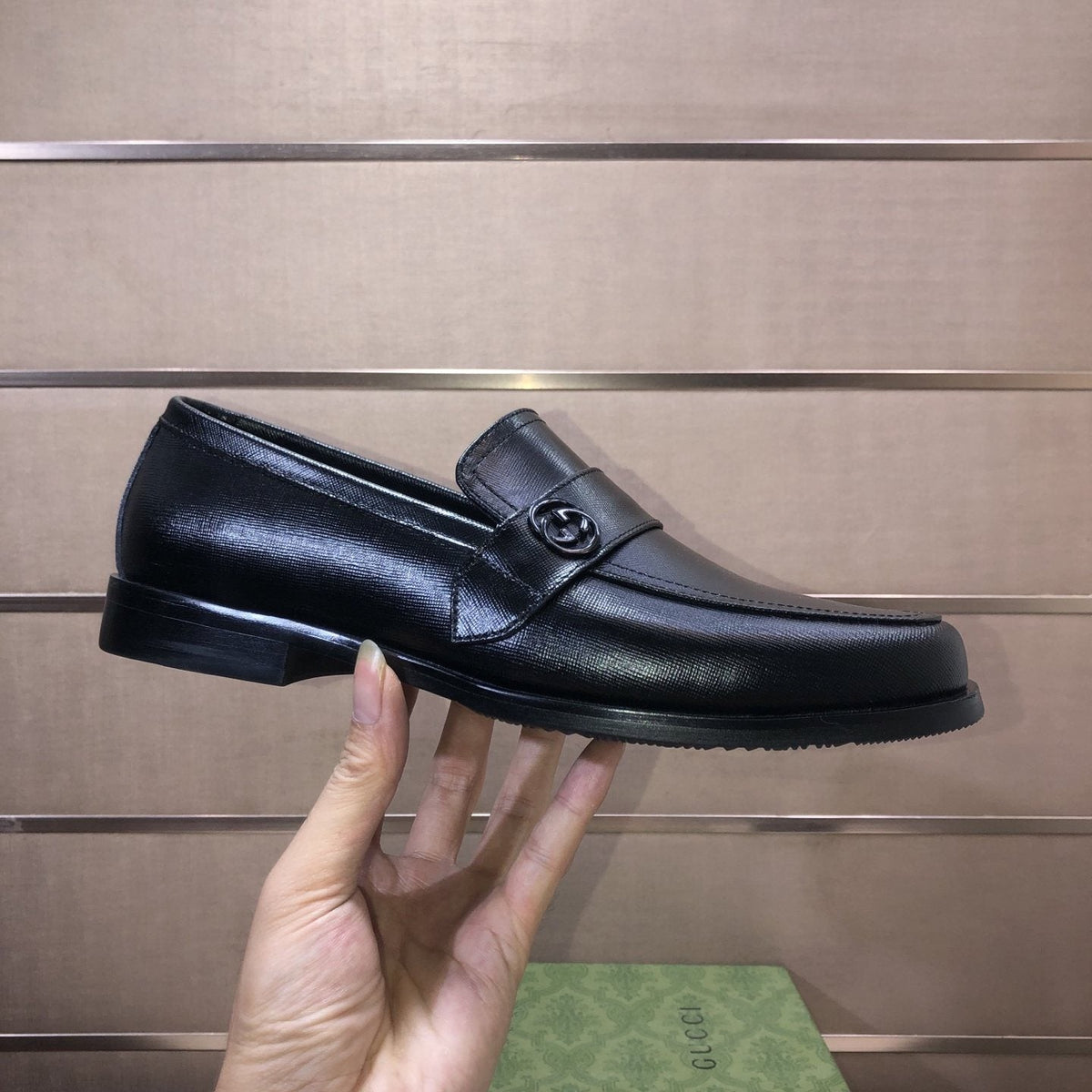 Gucci Black Leather Loafers