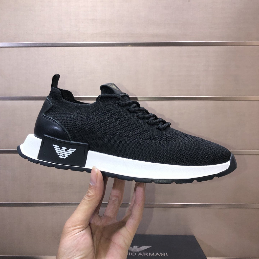 Giorgio Armani Men's Knit Lace-Up Sneakers