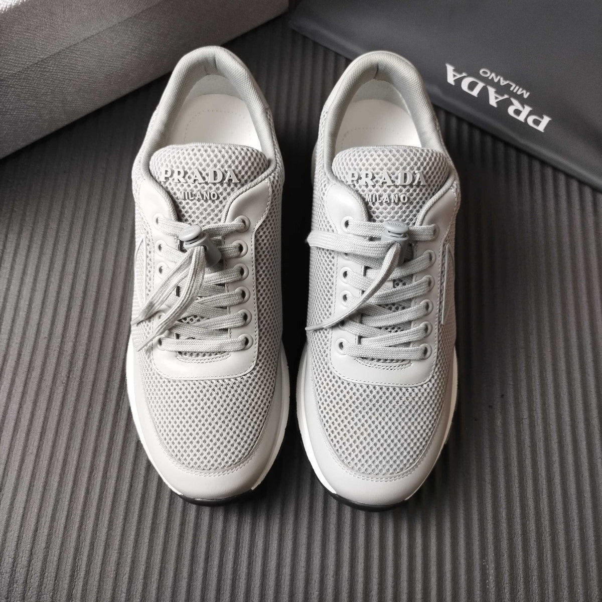 Prada Mesh Low-Top Sneakers - Tonal Rubber Sole
