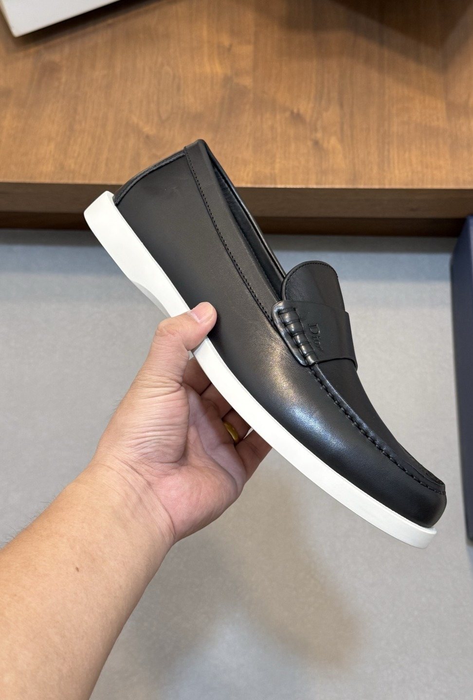 Dior Textured Leather Slip-On Shoes