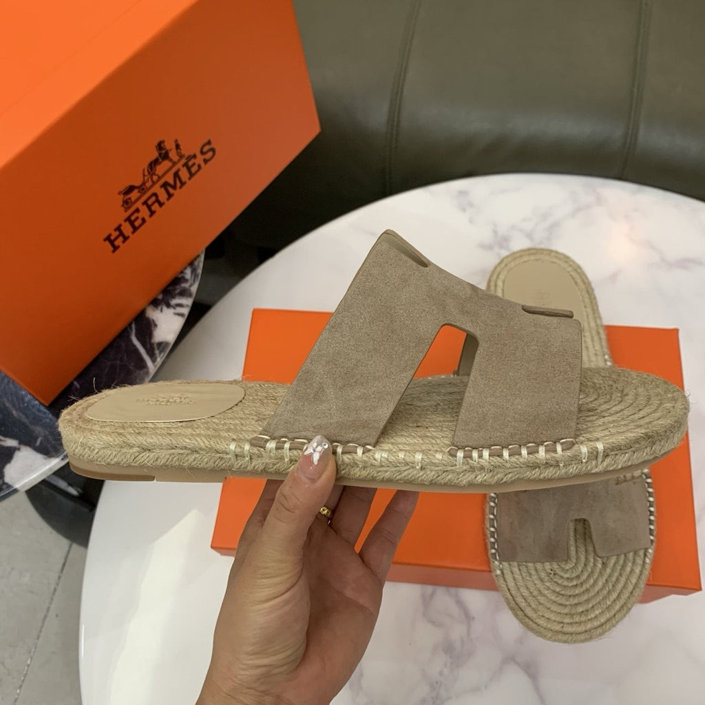 Hermès Men's H-Cut Braided Slide Sandals
