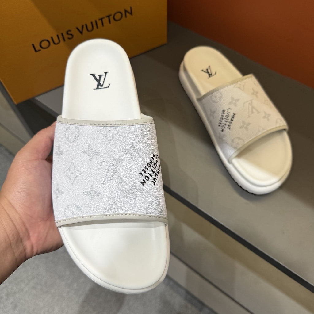 Louis Vuitton Monogram Pattern Slide Sandals