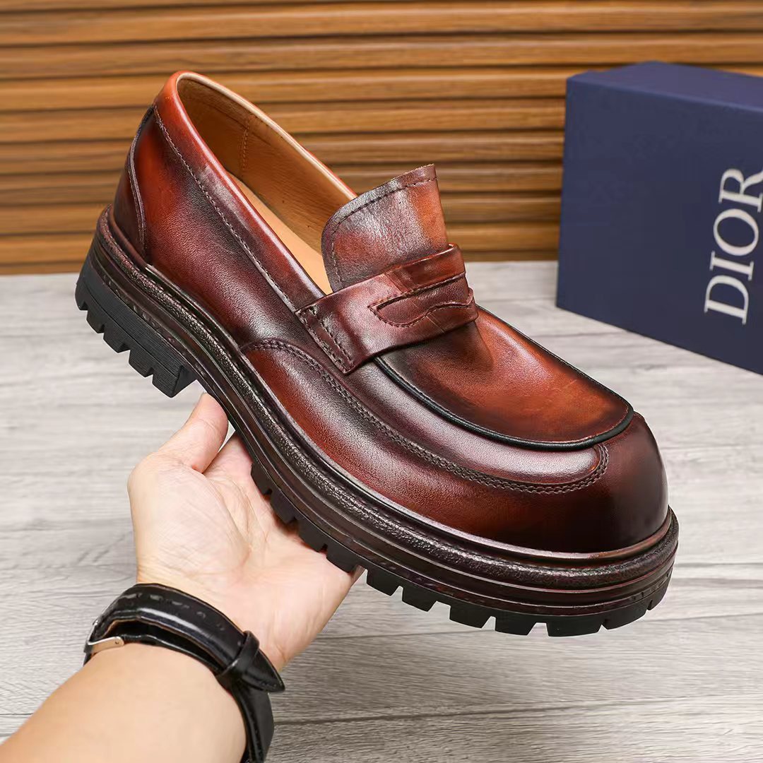 Dior Leather Moc-Toe Loafers - Leather Upper And Lining