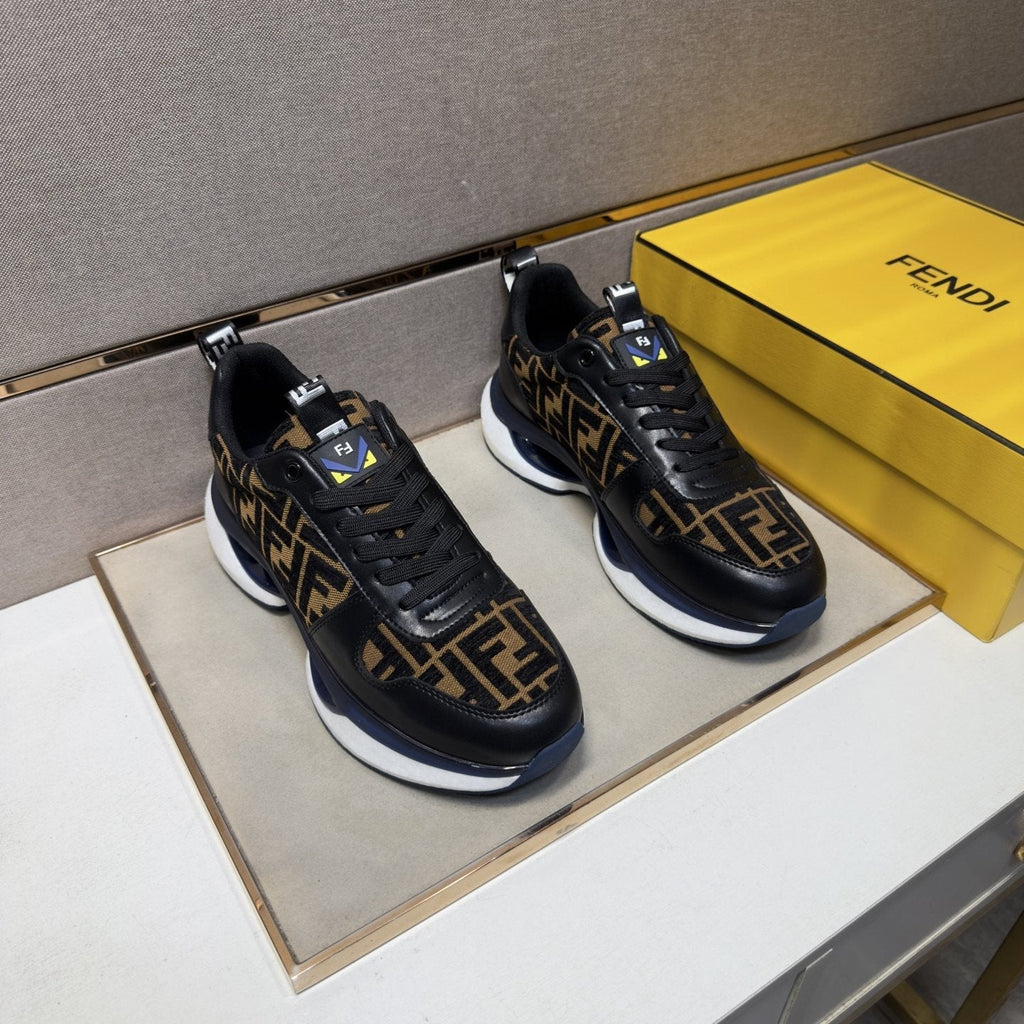 Fendi Men's Patterned Panel Sneakers