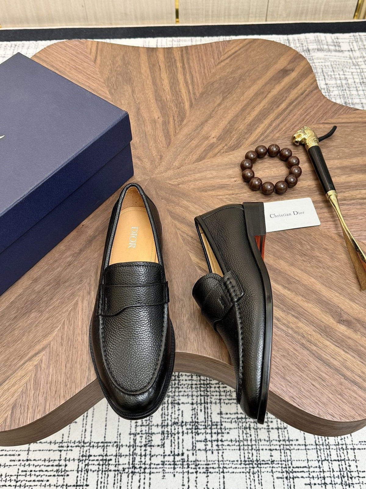 Dior Leather Moc-Toe Loafers - Stacked Heel