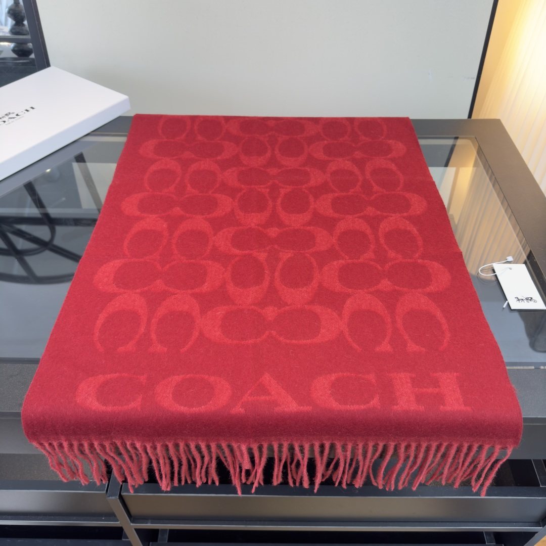 Coach Fringed Monogram Scarf