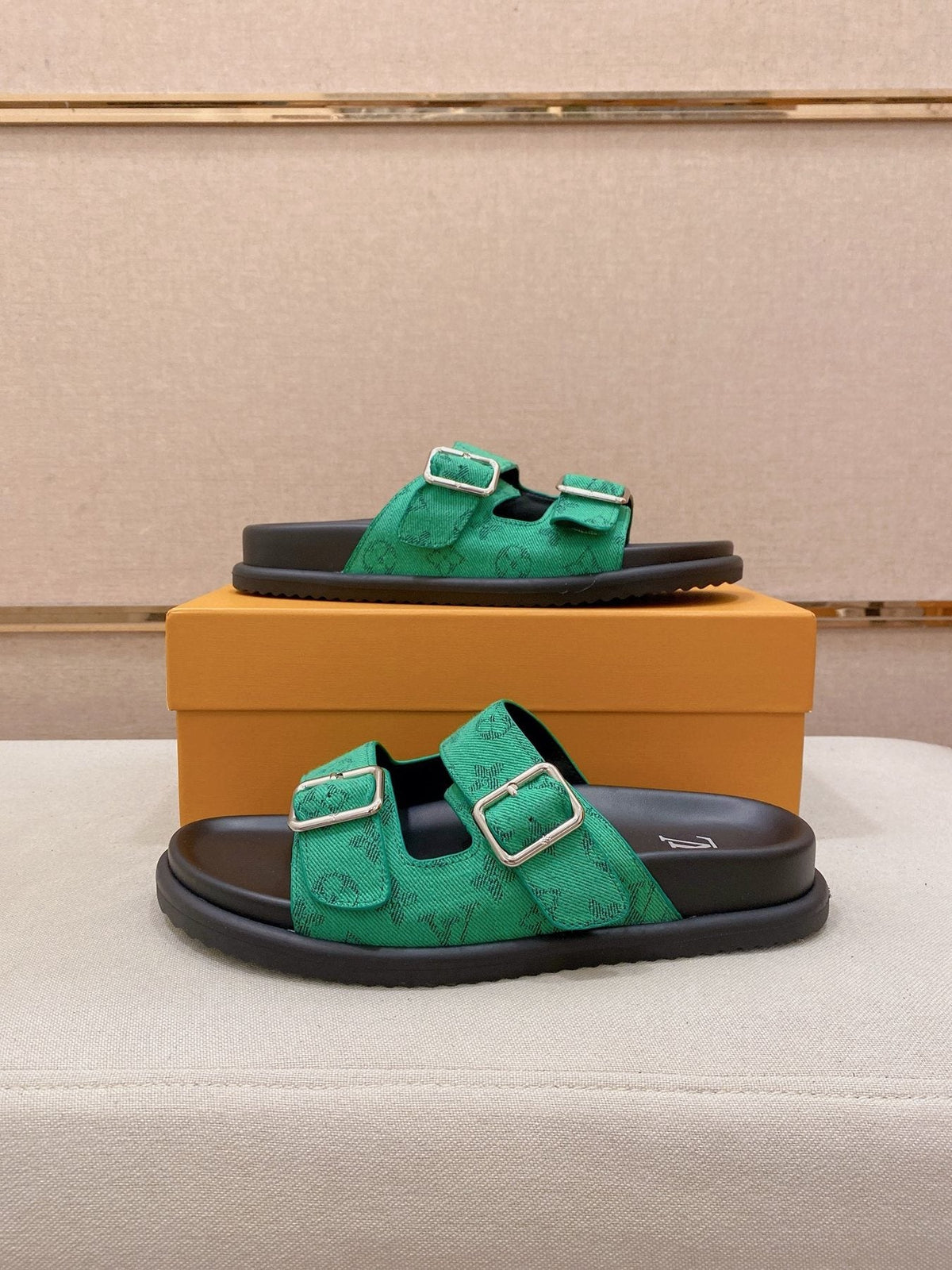 Louis Vuitton Men's Double-Buckle Slide Sandals