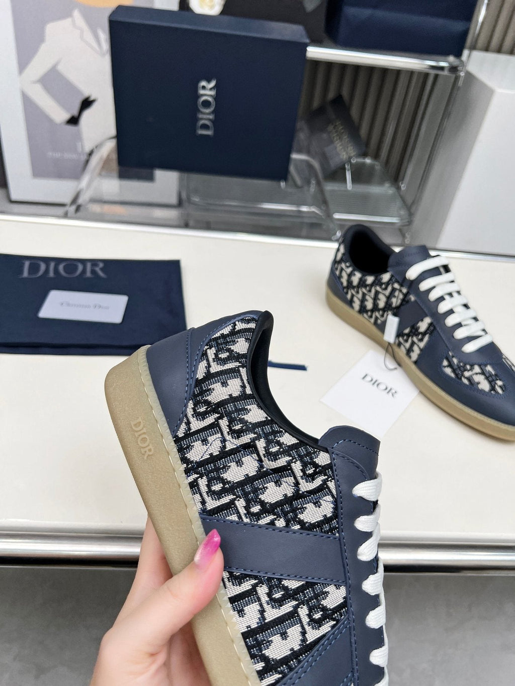 Dior B01 Patterned Low-Top Sneakers
