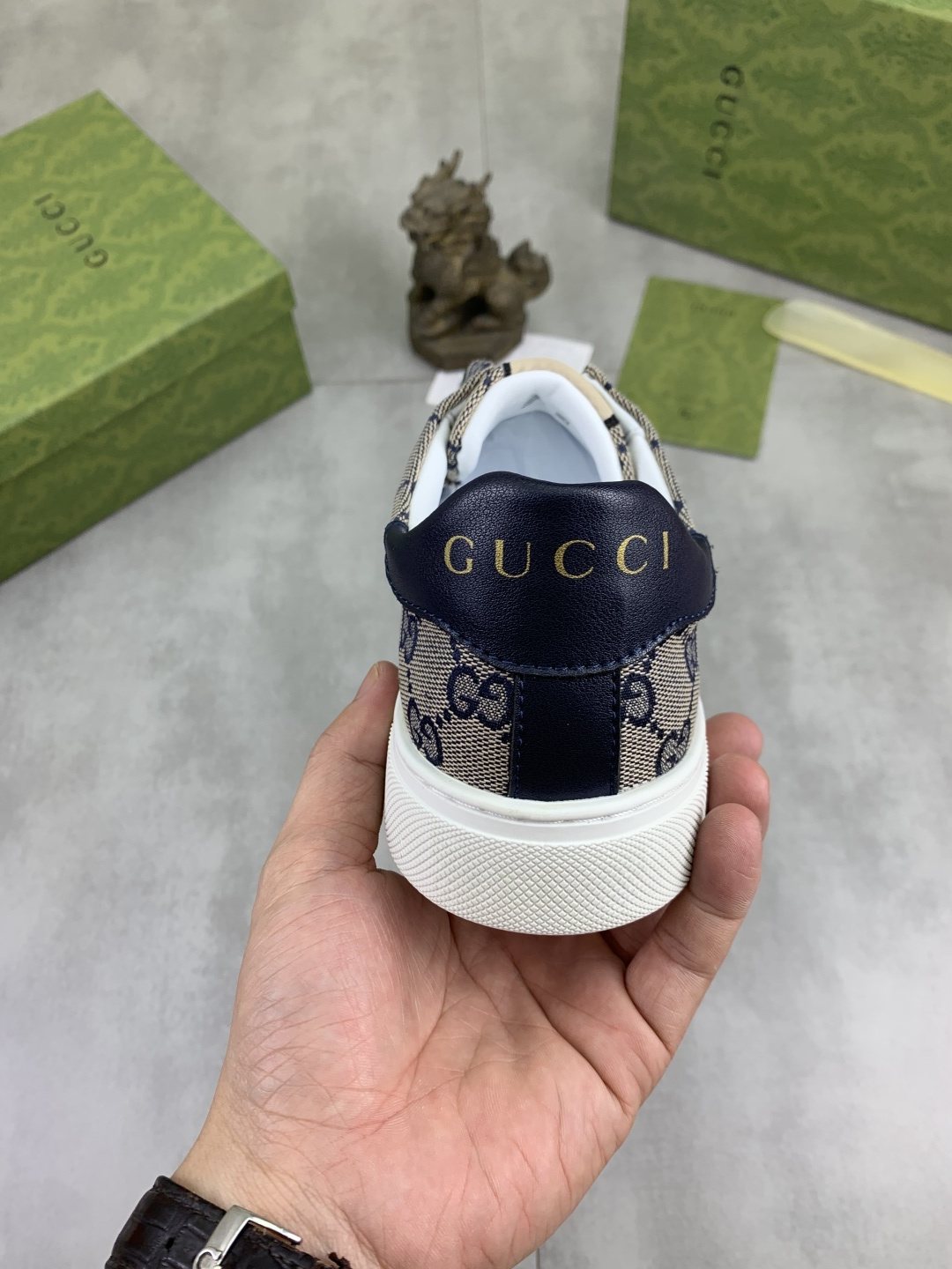 Gucci Monogram Stripe Slip-On Sneakers