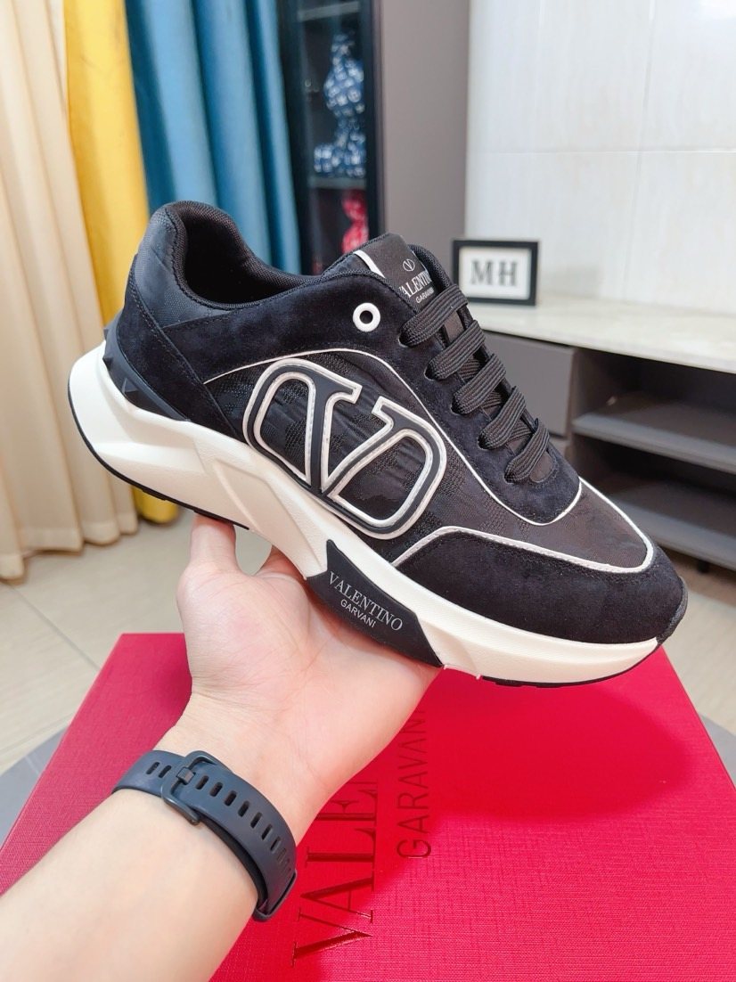 Valentino Paneled Low-Top Sneakers