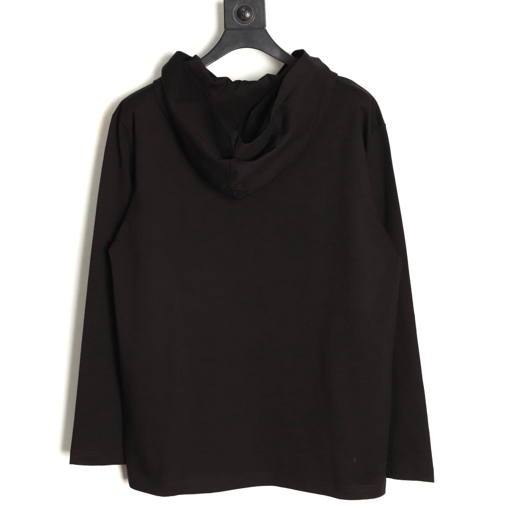Prada PRD Neck-Label Relaxed Pullover Hoodie - Black