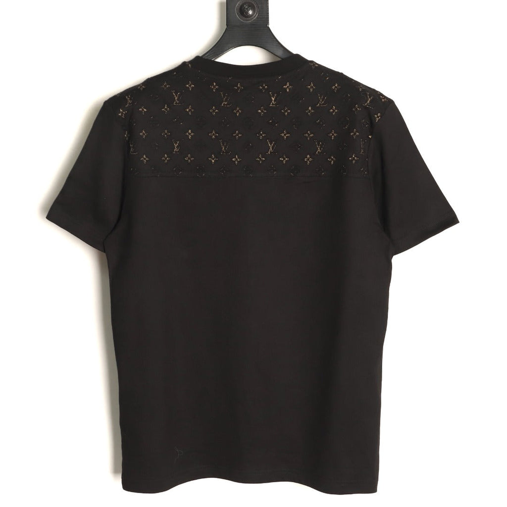 Louis Vuitton Black LV Embossed-Detail Short-Sleeve T-Shirt