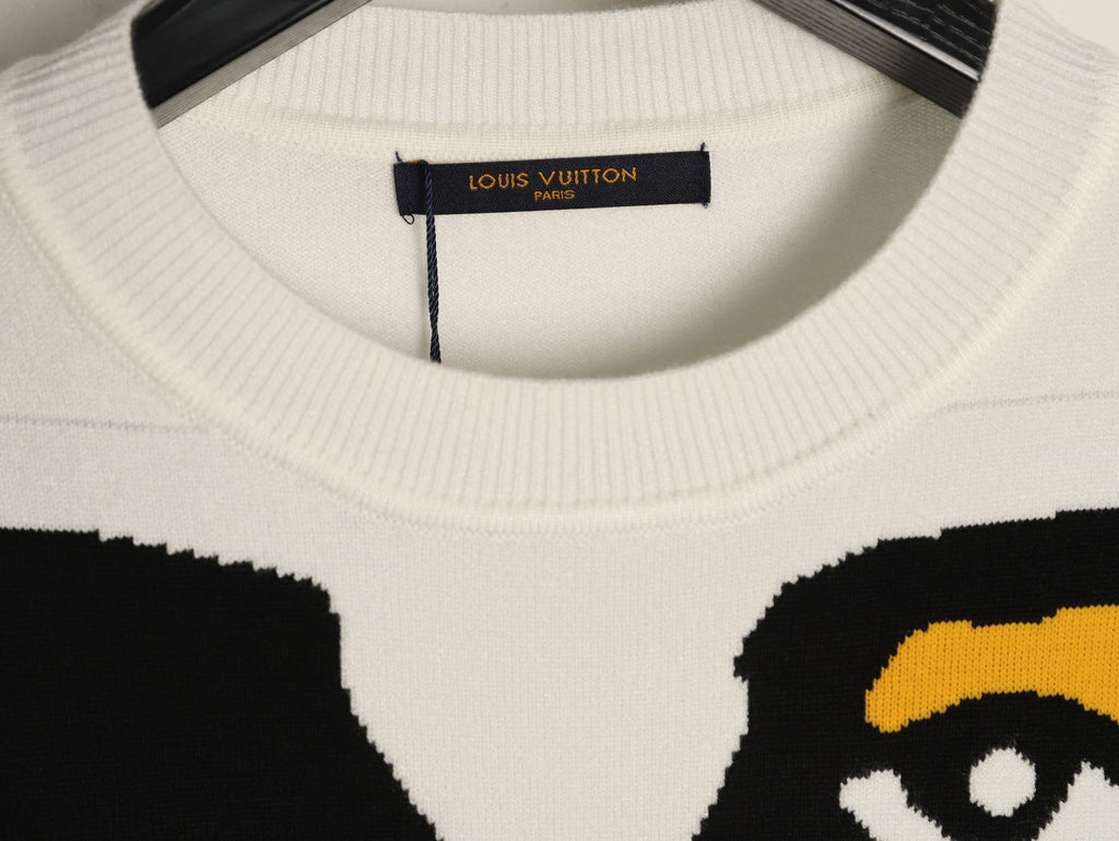 Louis Vuitton Portrait-Graphic Crewneck Sweater - Cream