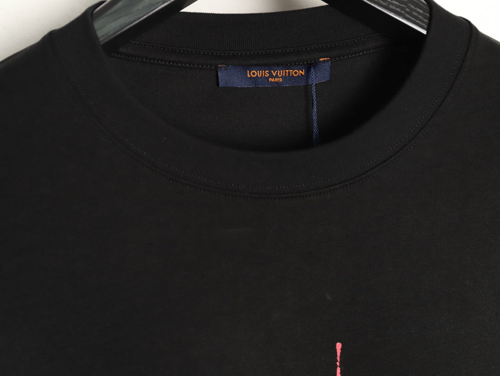 Louis Vuitton Graffiti-Style Chest-Lettering Short-Sleeve T-Shirt - Black